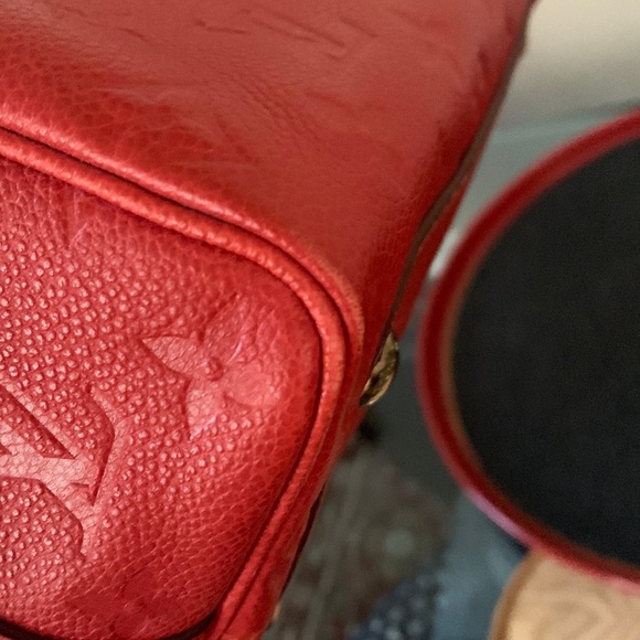 LOUIS VUITTON Speedy 25” Cerise Monogram Empreinte Speedy Bandouliere.Authentic. - Picture 15 of 17